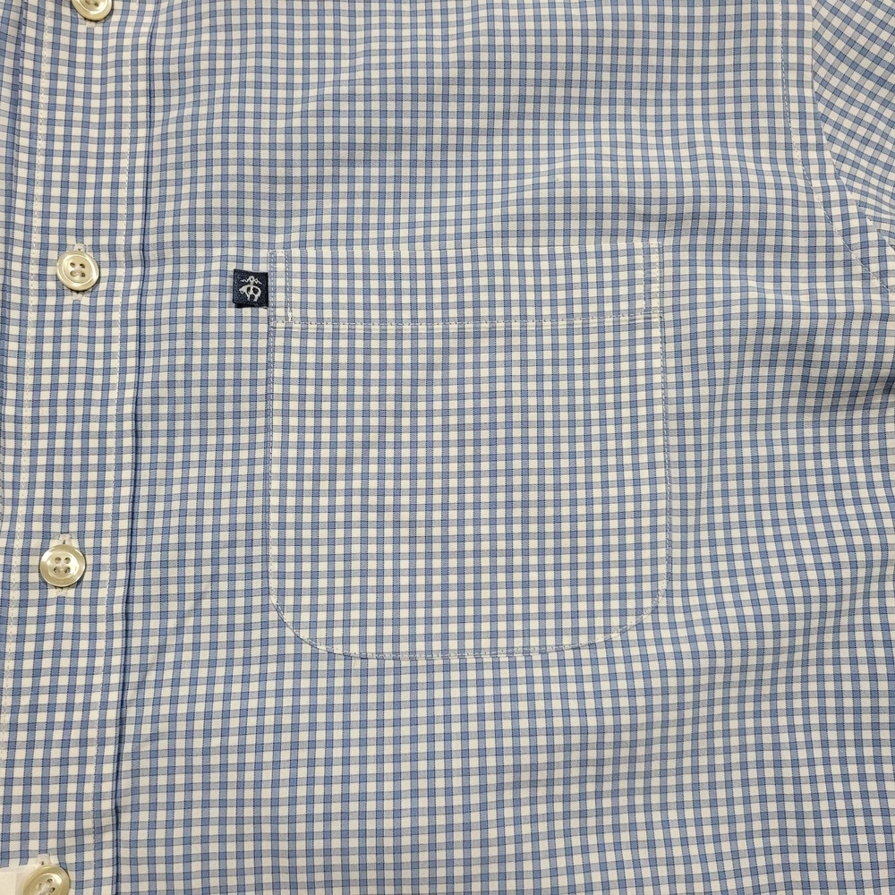 Brooks Brothers Shirt Mens Large Blue Check Button Down Long Sleeve Slim Fit - Picture 3 of 14